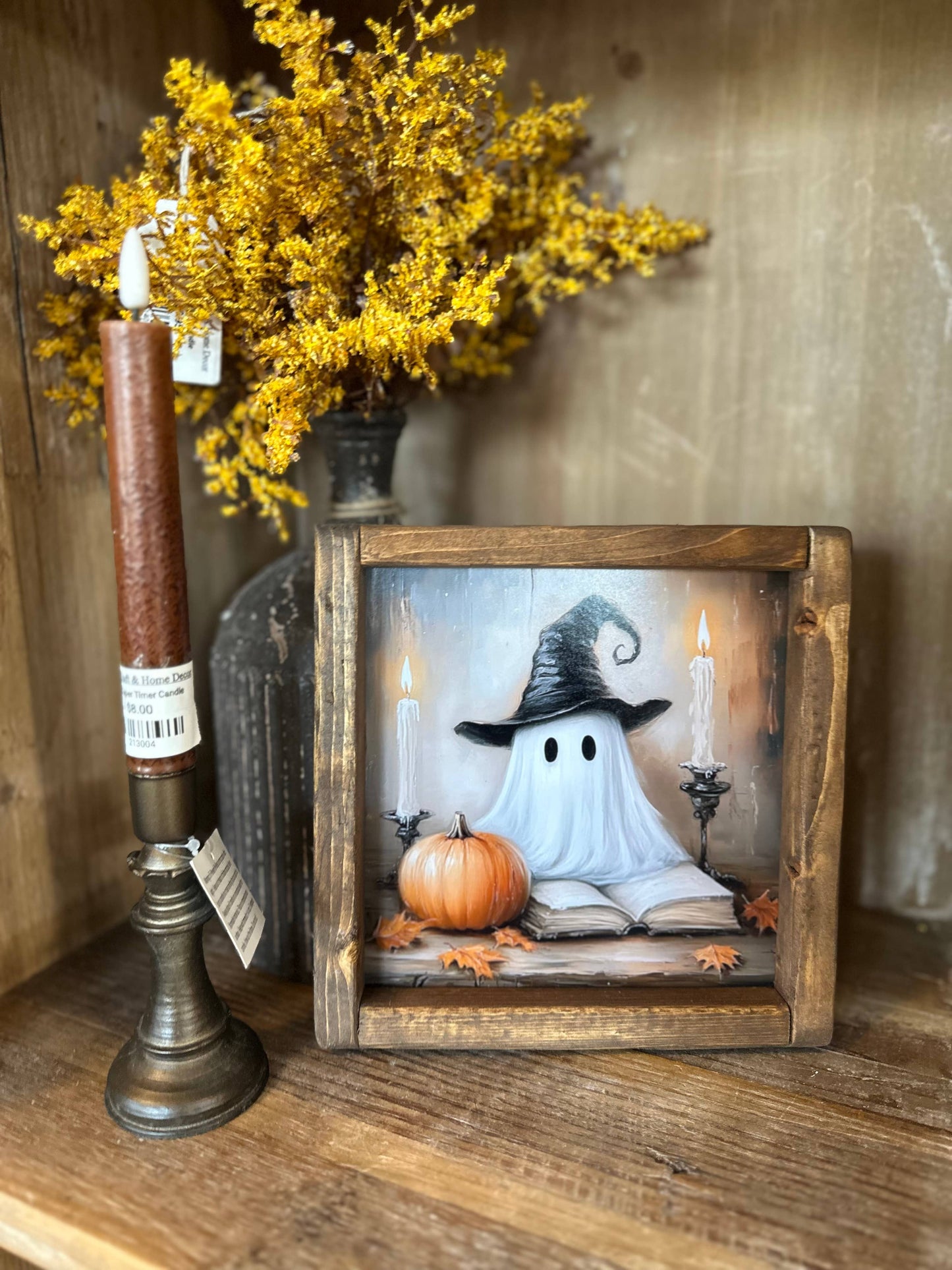 Ghost And A Book Framed Sign