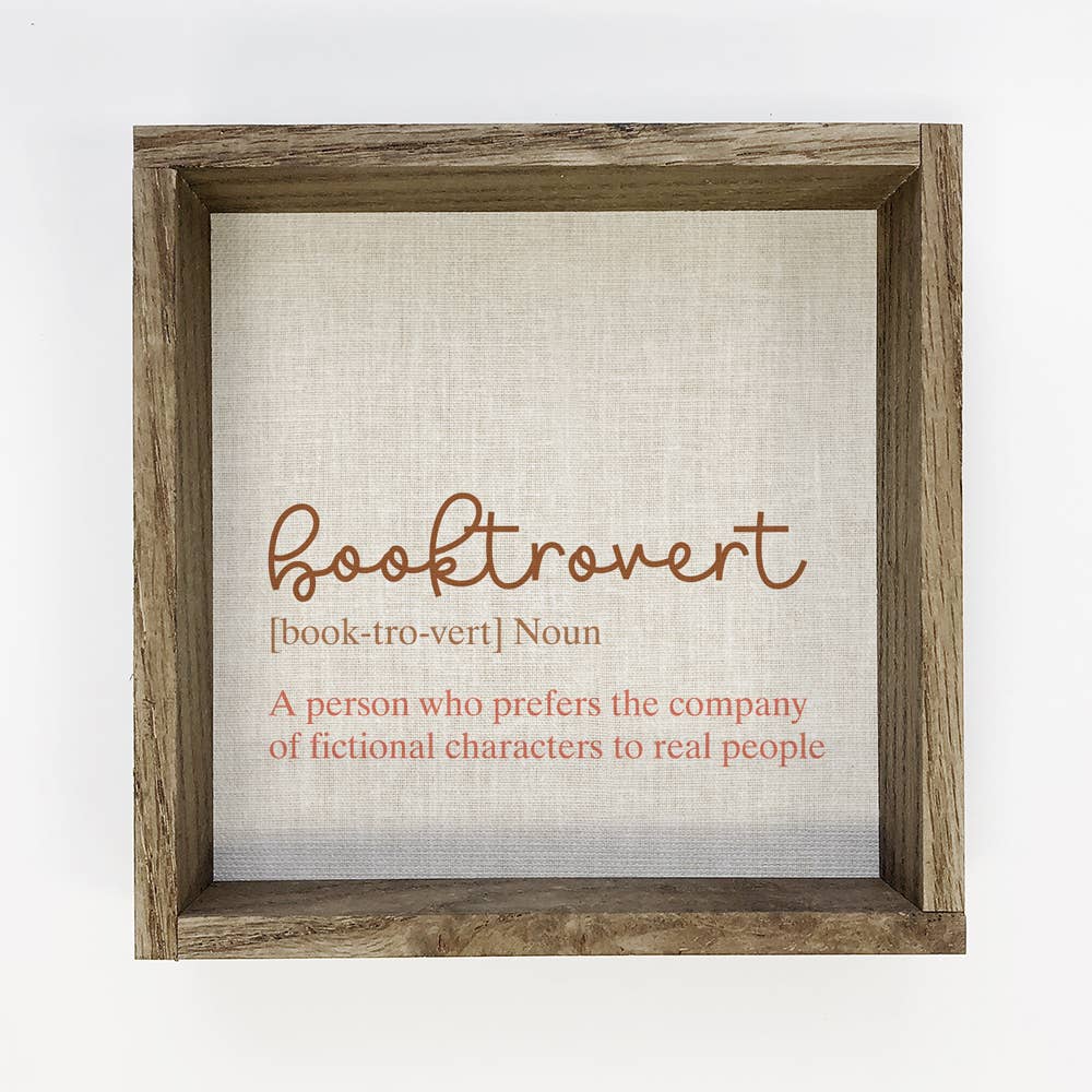 Booktrovert Wood Framed Decor