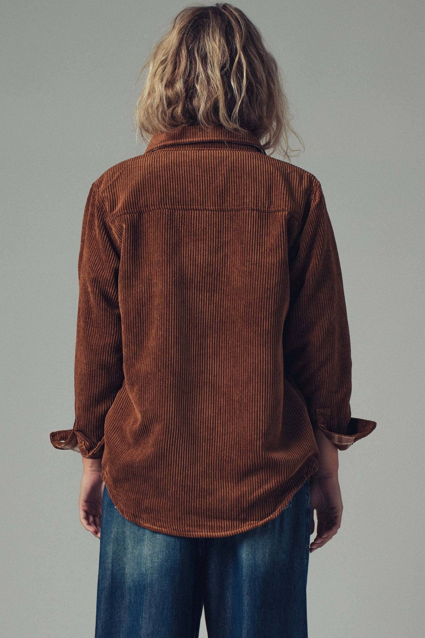 Burgundy Plaid Corduroy Flannel Shacket