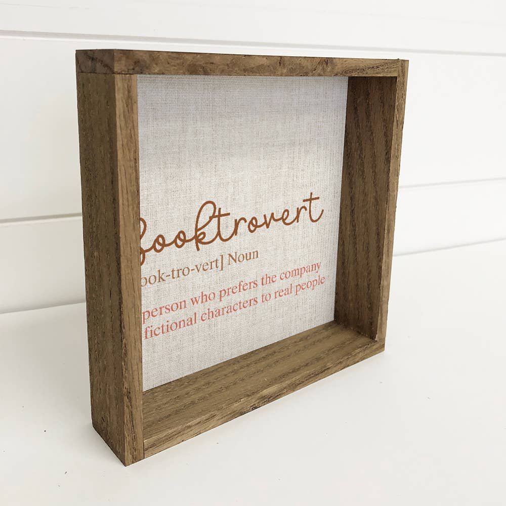 Booktrovert Wood Framed Decor