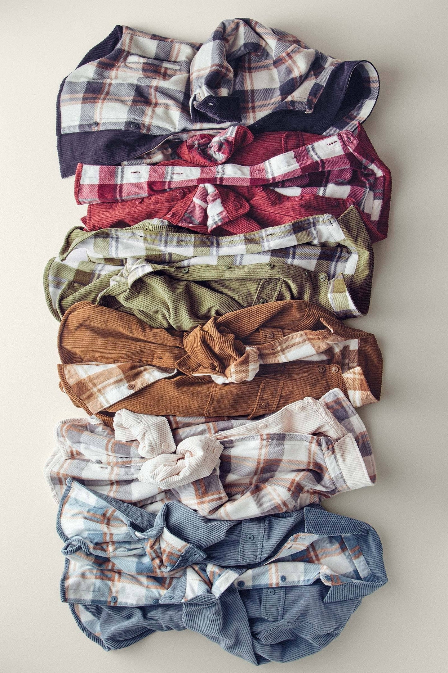 Burgundy Plaid Corduroy Flannel Shacket