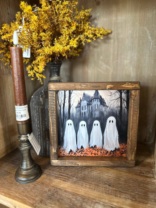 Four Ghosts Framed Sign