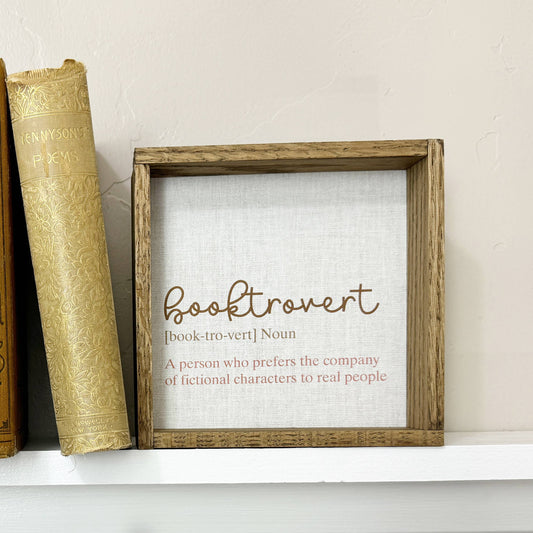 Booktrovert Wood Framed Decor