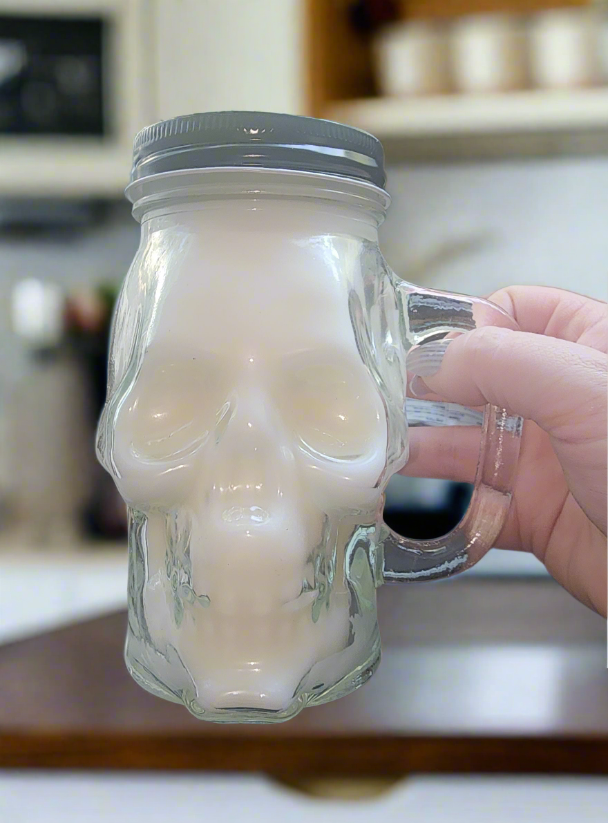 Skull Mason Jar Candle/Cup
